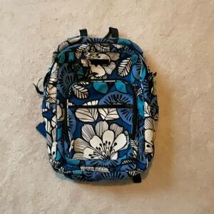 Vera Bradley Large Floral Blue Backpack